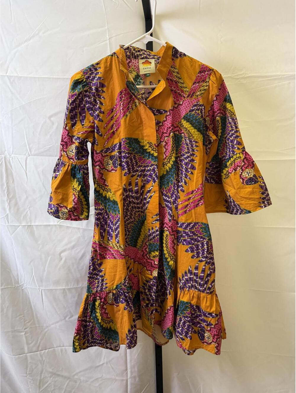 Farm Rio Women's Colorful Patterned Dress XS Parrots - Picture 2 of 5